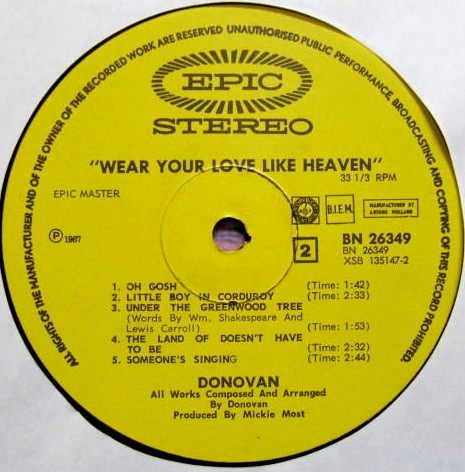 Donovan - Wear Your Love Like Heaven | Epic (BN S-26349) - 4