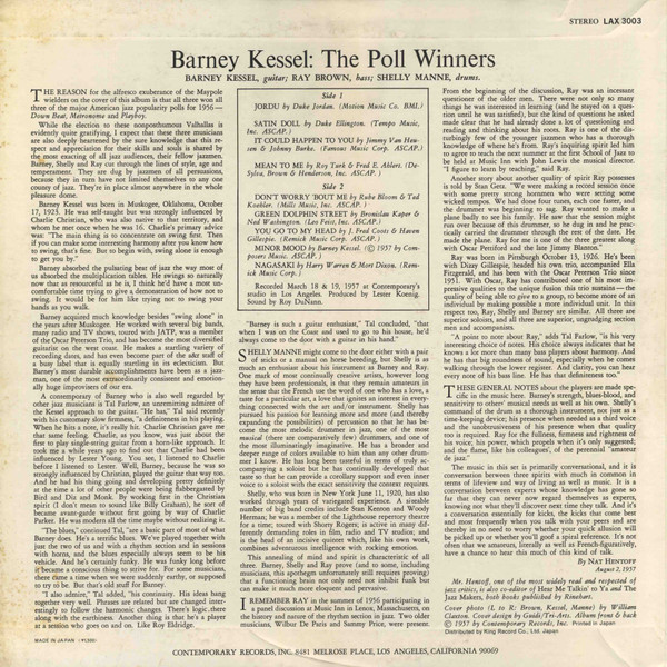 Barney Kessel - The Poll Winners | Contemporary Records (LAX-3003) - 3 Barney Kessel - The Poll Winners | Contemporary Records (LAX-3003) - 3