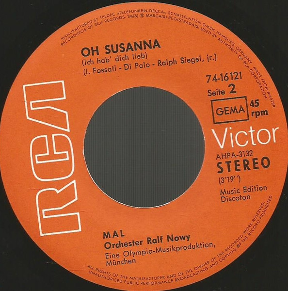 Mal - Alle Menschen Brauchen Liebe | RCA Victor (74-16 121) - 3