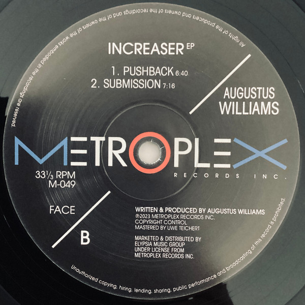 Augustus Williams - Increaser EP | Metroplex (M-049) - 2