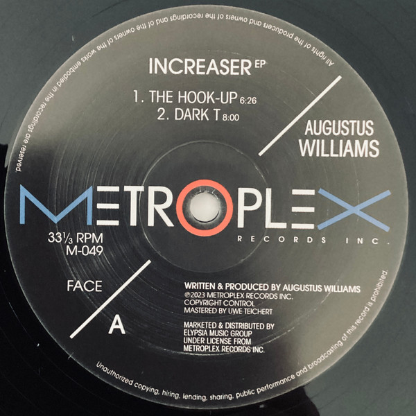 Augustus Williams - Increaser EP | Metroplex (M-049) Augustus Williams - Increaser EP | Metroplex (M-049)