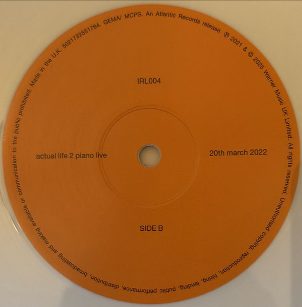 Fred again.. - Actual Life 2 Piano Live 20th March 2022 | Atlantic (IRL004) - 3