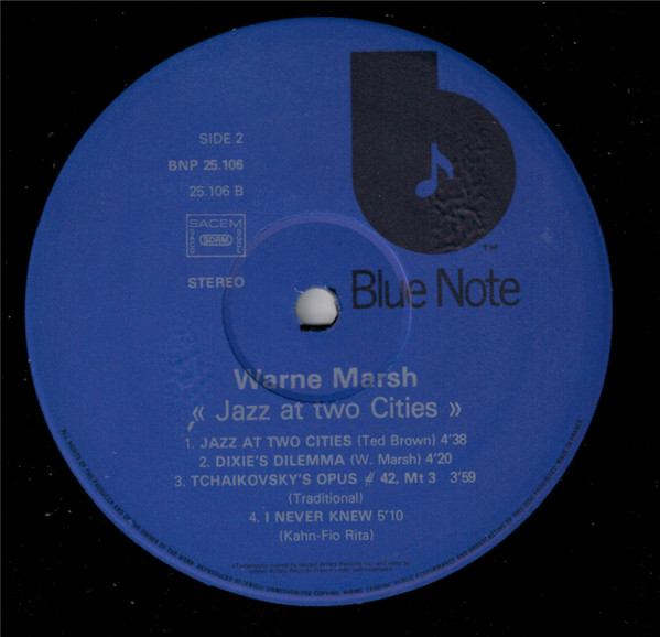Warne Marsh - Jazz Of Two Cities | Blue Note (BNP 25.106) - 4 Warne Marsh - Jazz Of Two Cities | Blue Note (BNP 25.106) - 4