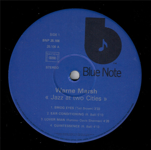Warne Marsh - Jazz Of Two Cities | Blue Note (BNP 25.106) - 3 Warne Marsh - Jazz Of Two Cities | Blue Note (BNP 25.106) - 3