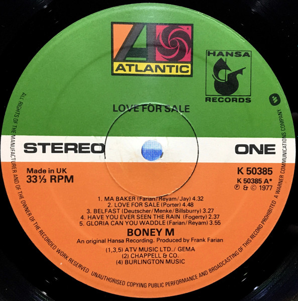 Boney M. - Love For Sale | Atlantic (K 50385) - 3 Boney M. - Love For Sale | Atlantic (K 50385) - 3