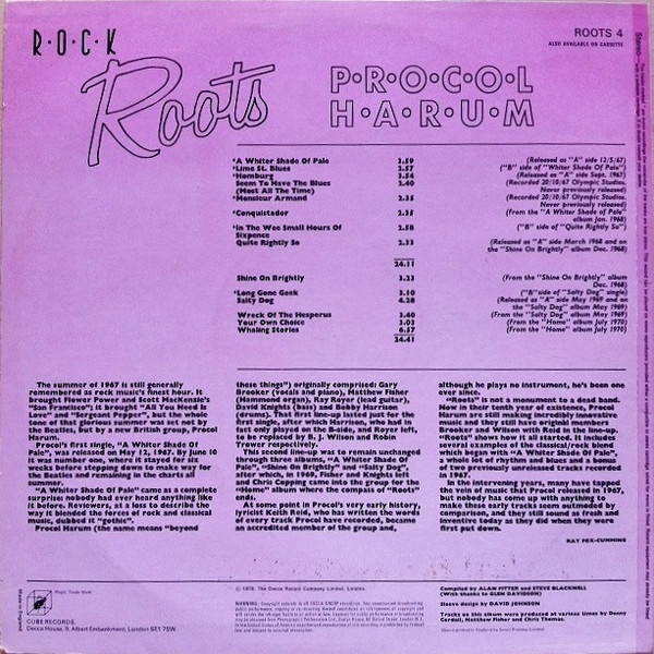 Procol Harum - Rock Roots | Cube Records (ROOTS 4) Procol Harum - Rock Roots | Cube Records (ROOTS 4)