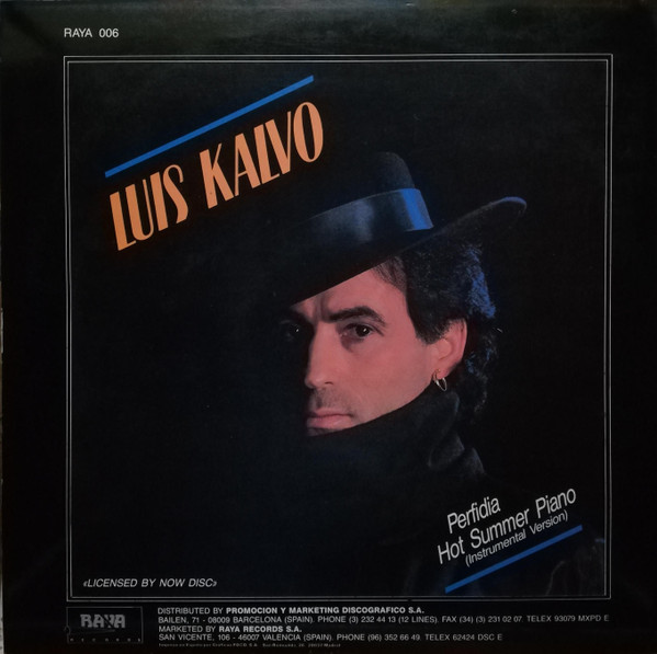Luis Kalvo - Perfidia / Hot Summer Piano | Raya Records (RAYA-006) - 2
