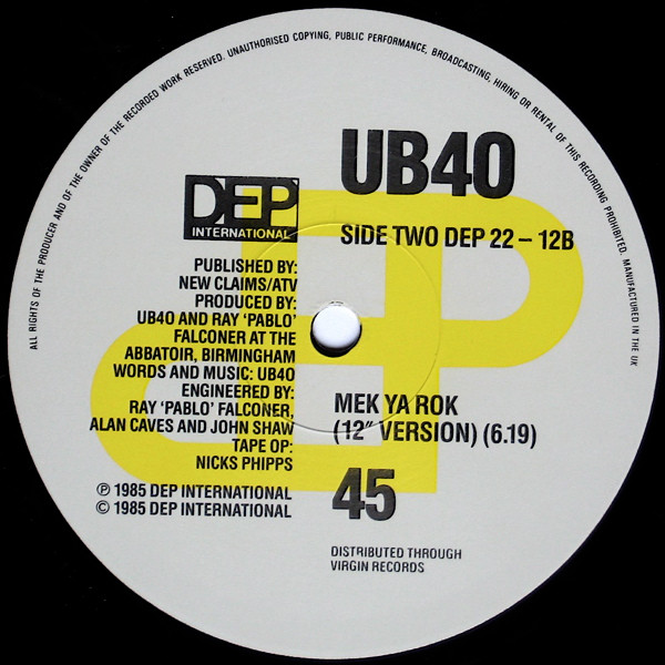UB40 - Don't Break My Heart | DEP International (DEP 22-12) - 4