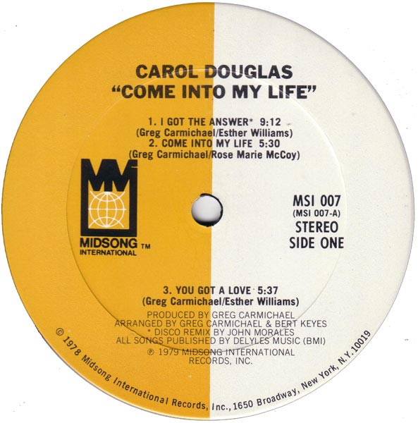 Carol Douglas - Come Into My Life | Midsong International (MSI 007) - 3