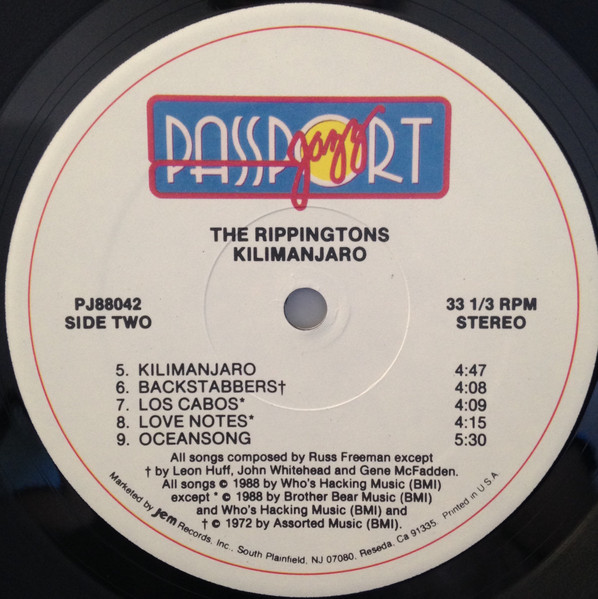 The Rippingtons Featuring Russ Freeman - Kilimanjaro | Passport Jazz (PJ 88042) - 4