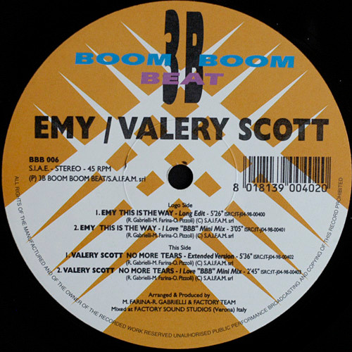 Emy / Valery Scott - This Is The Way / No More Tears | Boom Boom Beat (BBB 006)