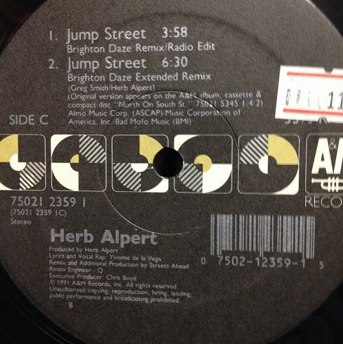 Herb Alpert - Jump Street | A&M Records (75021 2359 1) - main