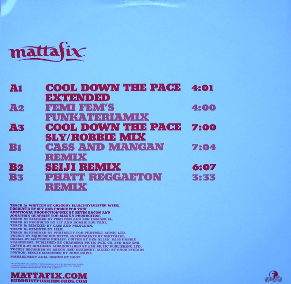 Mattafix - Cool Down The Pace | Buddhist Punk (BPV00009) - 2