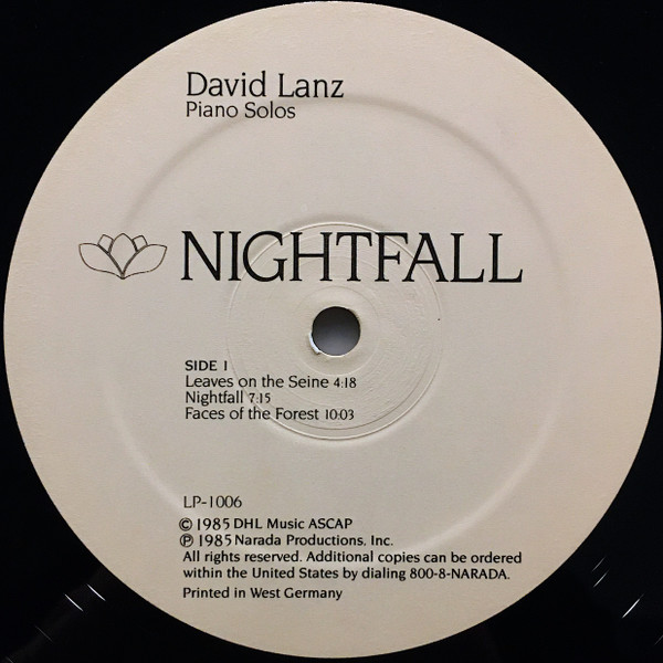 David Lanz - Nightfall | Narada (LP-1006) - 2
