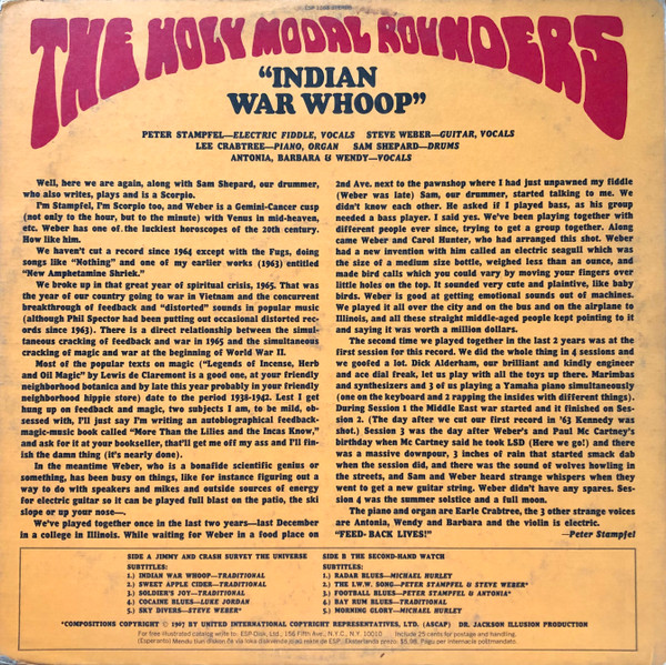 The Holy Modal Rounders - Indian War Whoop | ESP-Disk' (ESP 1068) - 2