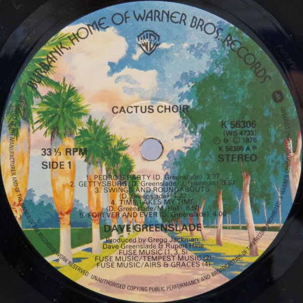 Dave Greenslade - Cactus Choir | Warner Bros. Records (K56306) - 3