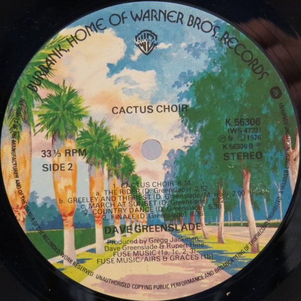 Dave Greenslade - Cactus Choir | Warner Bros. Records (K56306) - 4