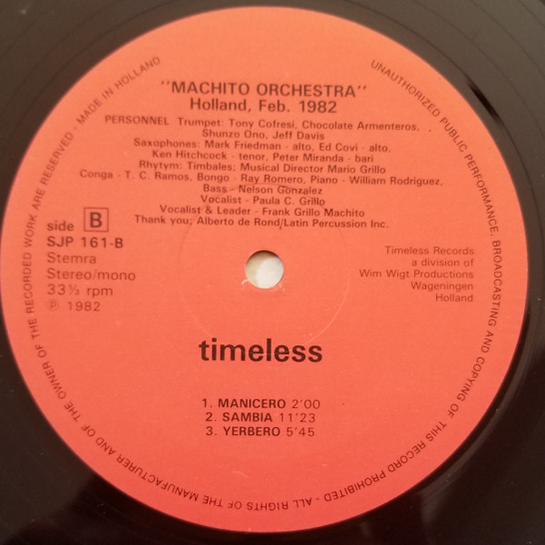 Machito And His Salsa Big Band - Machito And His Salsa Big Band 1982 | Timeless (SJP 161) - 4