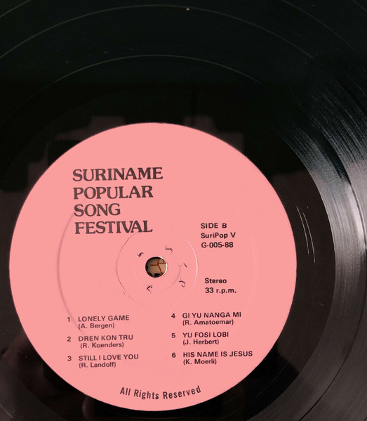 Various - Suripop V Suriname Popular Song Festival 1988 | SuriPop (G-005-88) - 4 Various - Suripop V Suriname Popular Song Festival 1988 | SuriPop (G-005-88) - 4