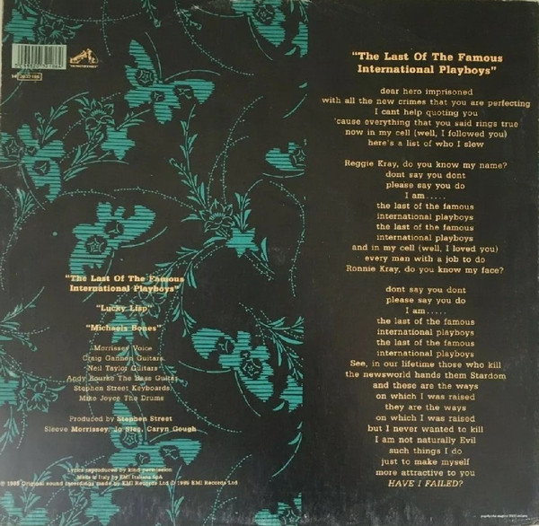 Morrissey - The Last Of The Famous International Playboys | His Master's Voice (14 2032186) - 2