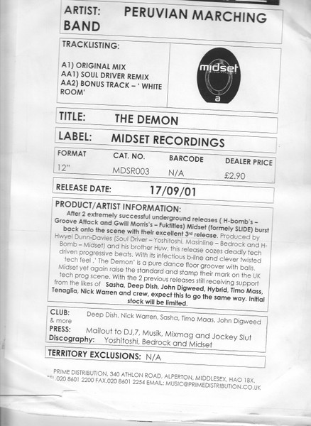 Peruvian Marching Band - The Demon | Midset Recordings (MDSR003) - main Peruvian Marching Band - The Demon | Midset Recordings (MDSR003) - main