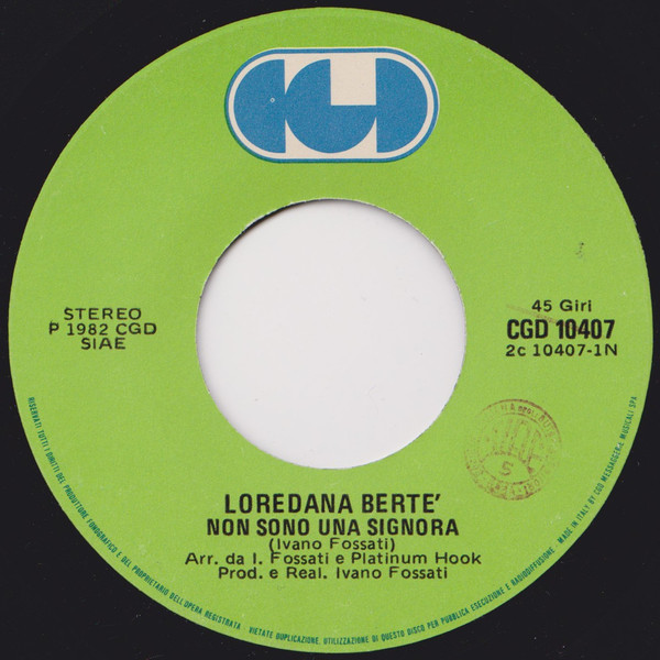 Loredana Bertè - Non Sono Una Signora | CGD (CGD 10407) - 3