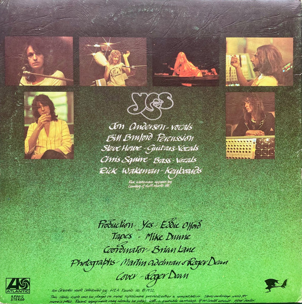 Yes - Close To The Edge | Atlantic (K50012) - 4