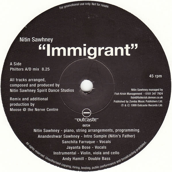 Nitin Sawhney - Immigrant | Outcaste Records (OUT24)