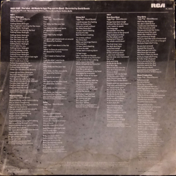 Iggy Pop - The Idiot | RCA Victor (PL 12275) - 2 Iggy Pop - The Idiot | RCA Victor (PL 12275) - 2