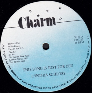 Cynthia Schloss - This Song Is Just For You | Charm (CRT 22)