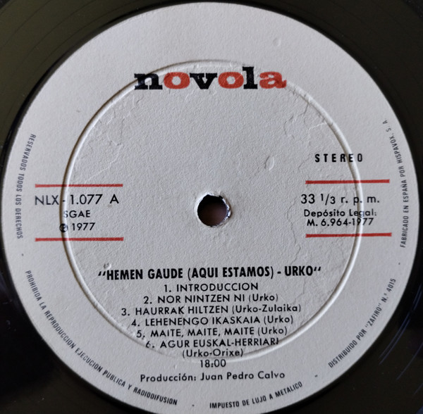 Urko - Hemen Gaude | Novola (NLX-1077) - 3