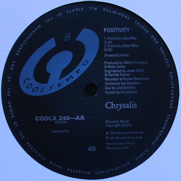 Positivity - Positivity | Cooltempo (COOLX 240) - 5
