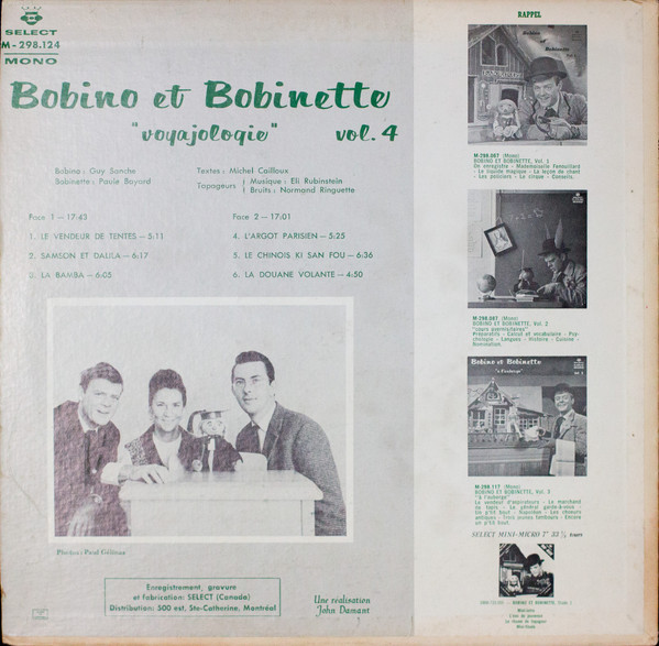 Bobino Et Bobinette - Vol. 4 : « Voyajologie » [Vinyl] | Select (M-298.124) - 2