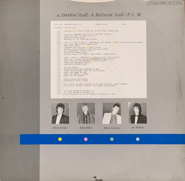 Steve Levine - Dubbin' It All | Chrysalis (CHS 12 2775)