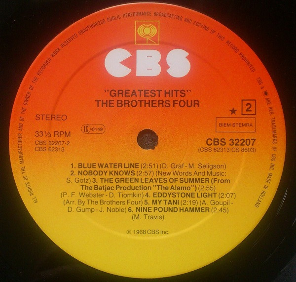 The Brothers Four - Greatest Hits | CBS (CBS 32207) - 4