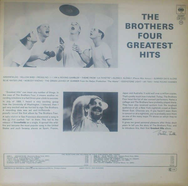 The Brothers Four - Greatest Hits | CBS (CBS 32207) - 2