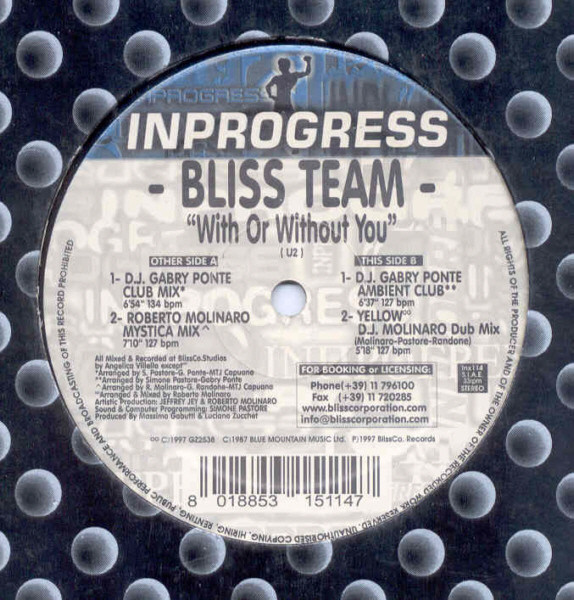 Bliss Team - With Or Without You | Inprogress (INX114) - 2 Bliss Team - With Or Without You | Inprogress (INX114) - 2