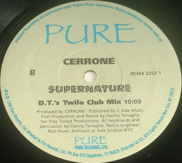 Cerrone - Supernature (The Danny Tenaglia Remixes) | Pure Records (00364 2252 1) - 2