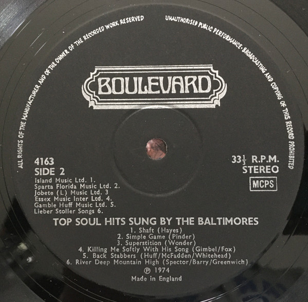 The Baltimores - Top Soul Hits | Boulevard (4163) - 4 The Baltimores - Top Soul Hits | Boulevard (4163) - 4