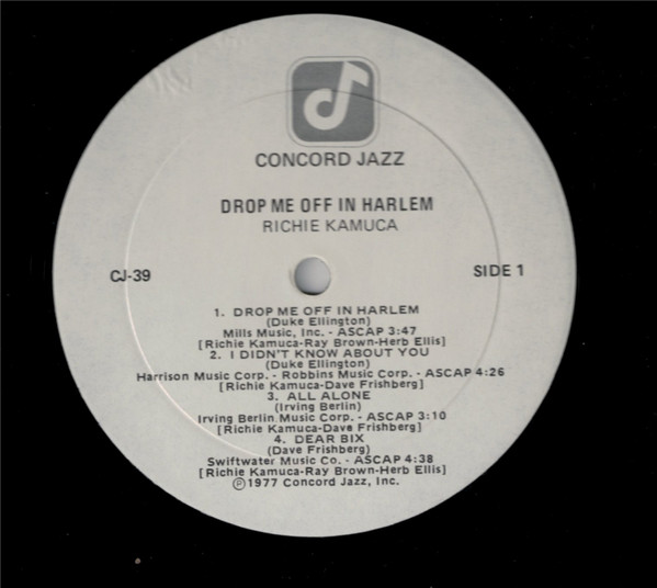 Richie Kamuca - Drop Me Off In Harlem | Concord Jazz (CJ-39) - 4 Richie Kamuca - Drop Me Off In Harlem | Concord Jazz (CJ-39) - 4
