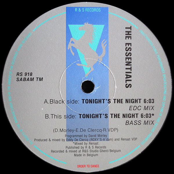 The Essentials - Tonight's The Night | R & S Records (RS 918)