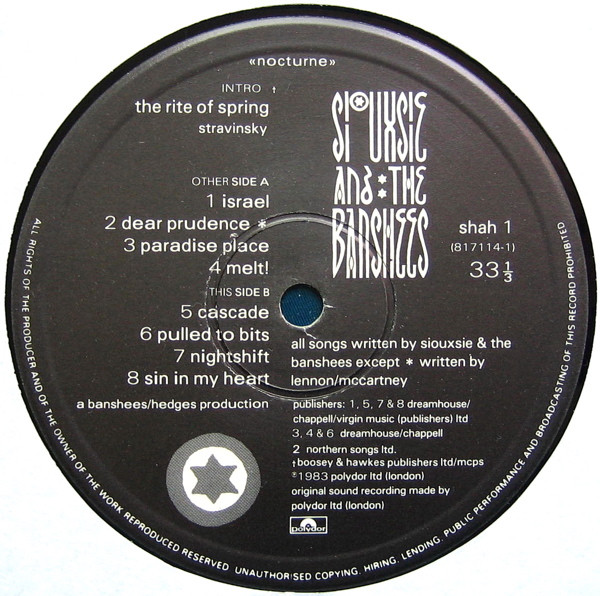 Siouxsie And The Banshees - Nocturne | Wonderland (shah 1) - 5 Siouxsie And The Banshees - Nocturne | Wonderland (shah 1) - 5