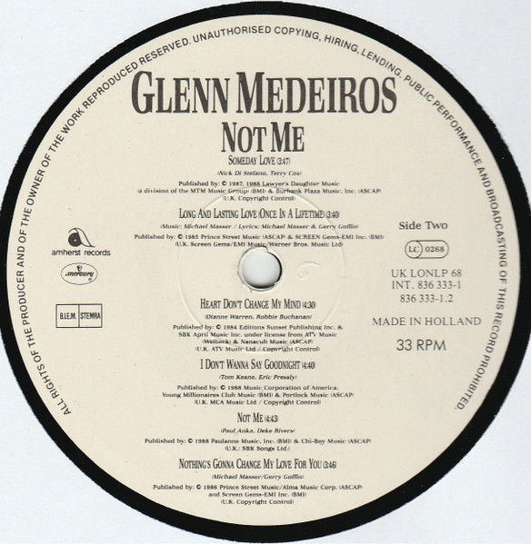 Glenn Medeiros - Not Me | Mercury (836 333.1) - 4