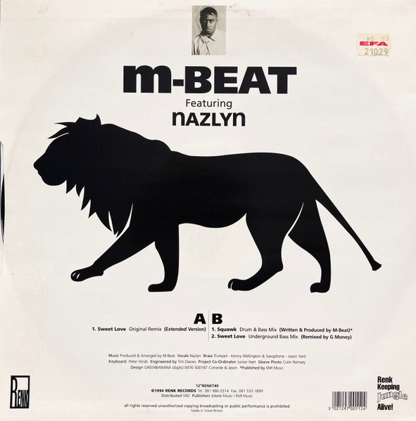 M-Beat Featuring Nazlyn - Sweet Love | Renk Records (12"RENKT49) - 2