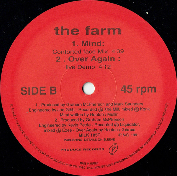 The Farm - Mind | Produce Records (MILK 105T) - 4