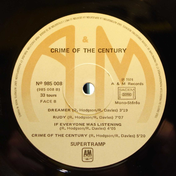 Supertramp - Crime Of The Century | A&M Records (A&M 985008) - 4
