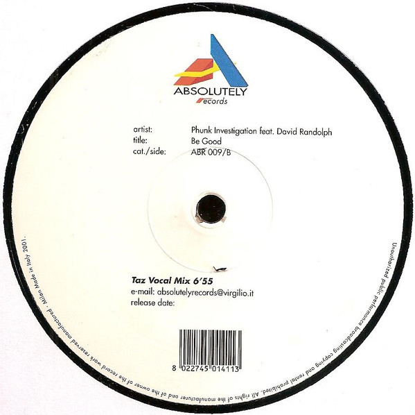 Phunk Investigation Feat. David Randolph - Be Good | Absolutely Records (ABR 009) - 2 Phunk Investigation Feat. David Randolph - Be Good | Absolutely Records (ABR 009) - 2