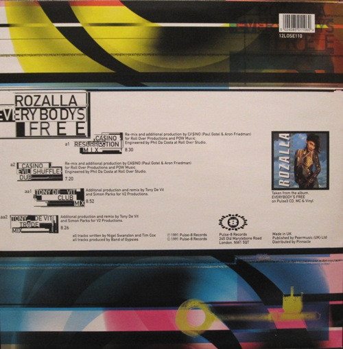 Rozalla - Everybody's Free [Remixed By Ca$ino (Paul Gotel & Aron Friedman) And Tony De Vit] | Pulse-8 Records (12LOSE110) - 3