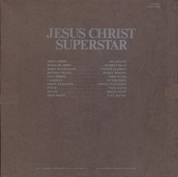 Andrew Lloyd Webber & Tim Rice - Jesus Christ Superstar - A Rock Opera | Decca (DXSA 7206) - 2