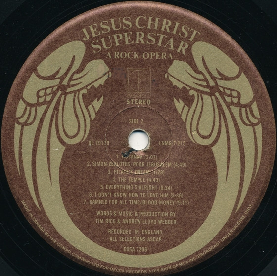 Andrew Lloyd Webber & Tim Rice - Jesus Christ Superstar - A Rock Opera | Decca (DXSA 7206) - 4